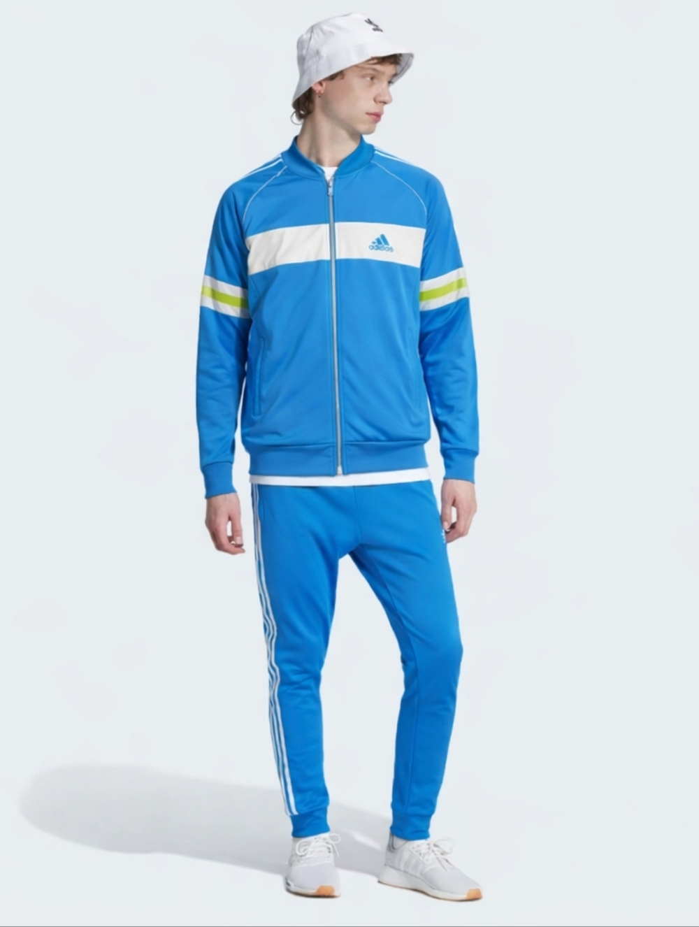 ADIDAS Track Jacket Vintage Blue Zip Up XL 90s Retro - Picture 11 of 12